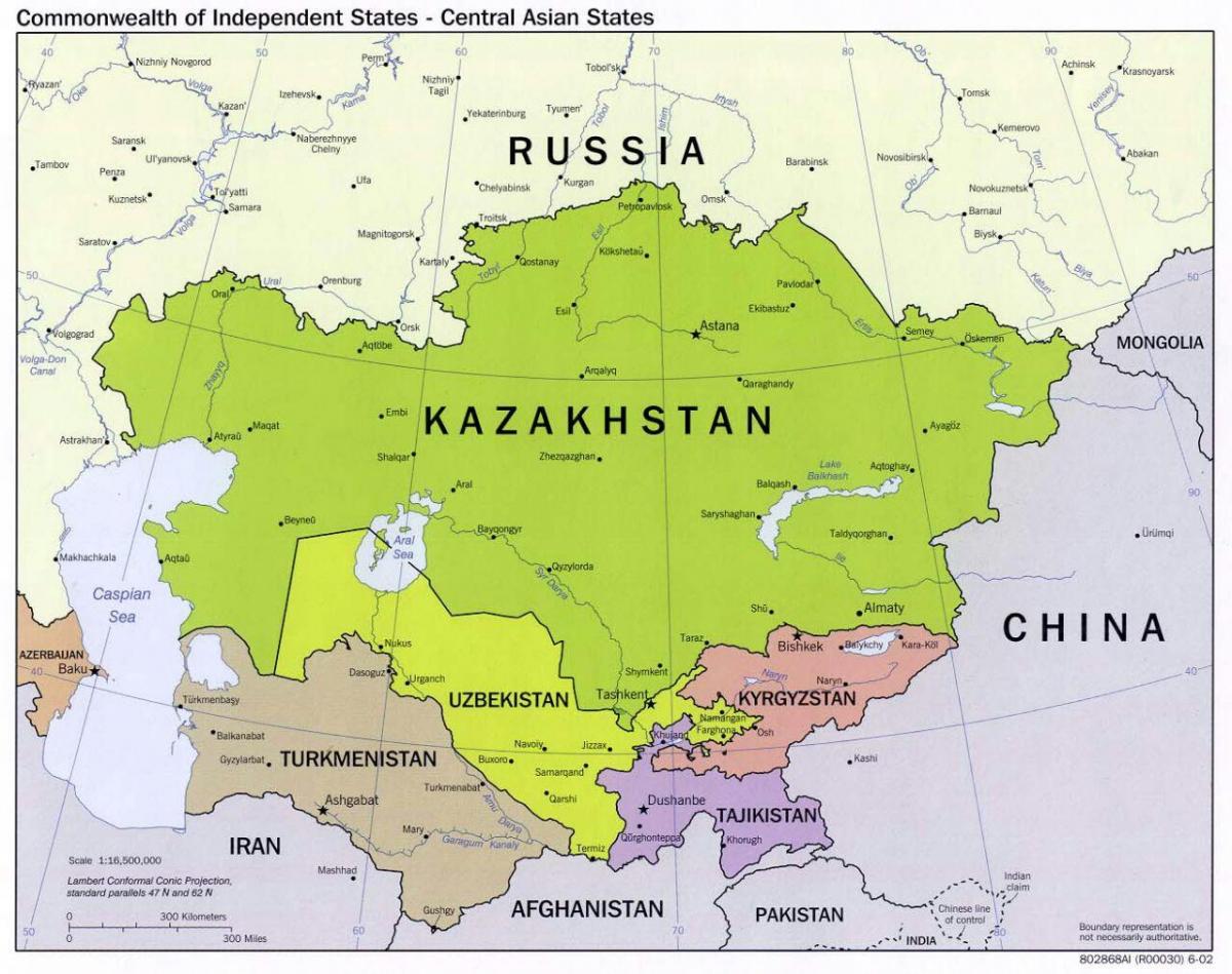 Узбекістан карта Расіі